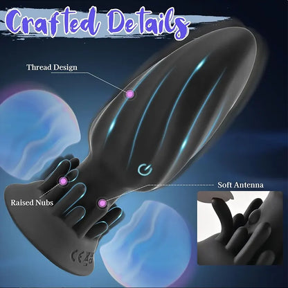 Rotating Vibrating Anal Plug with Remote