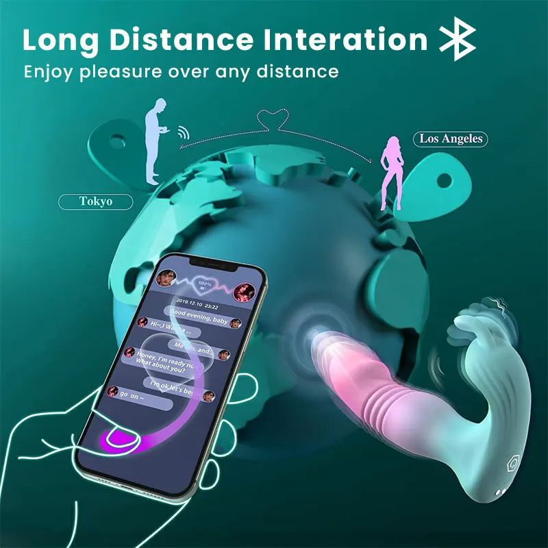 2-in-1 Rabbit Vibrator with 9 Thrust Dildos