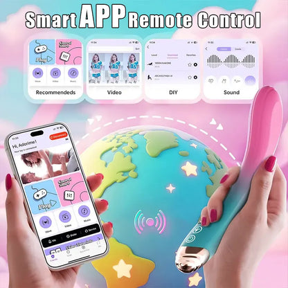 Female G-spot vibrator with 9 wiggling vibration modes