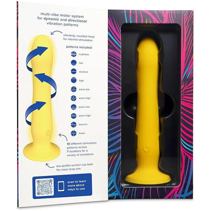 Realistic yellow dildo vibrator with suction cup