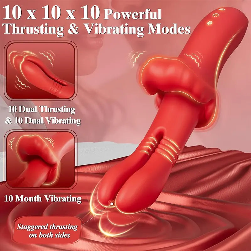Thrusting Rabbit Vibrator with Lip Teaser