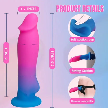 Ombre Suction Cup Vibrating Dildo