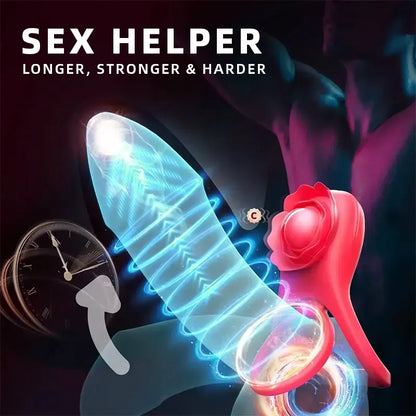 App-Controlled Rose Cock Ring – Clit &amp; Ball Stimulator