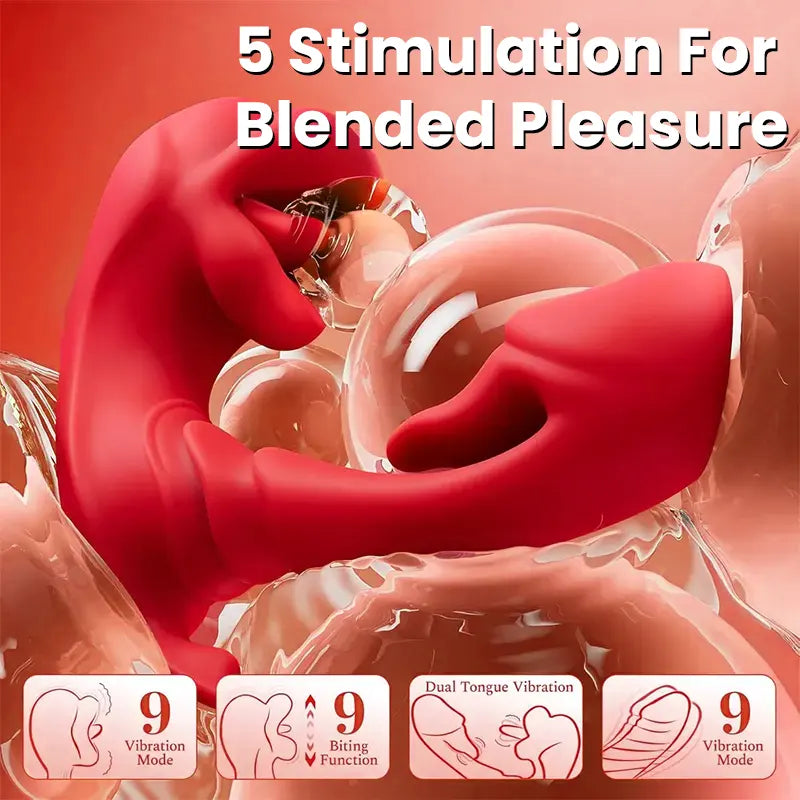 5-in-1 tongue vibrator with 9 suction &amp; vibration modes