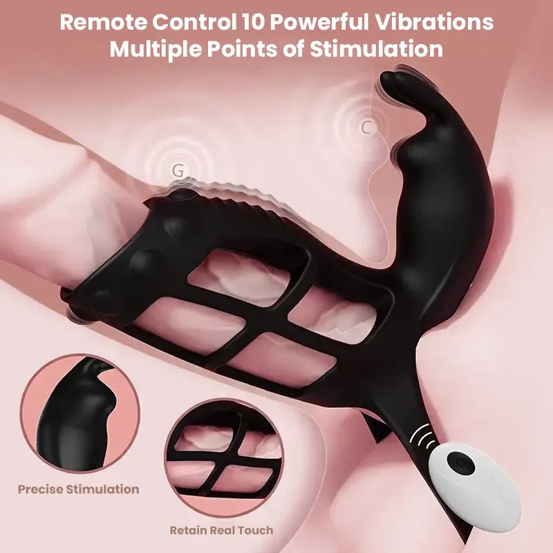 Wearable multifunctional penis ring that stimulates 