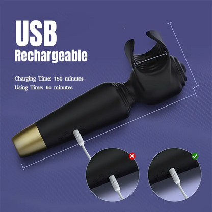 2-in-1 Wand Vibrator for Men and Couples