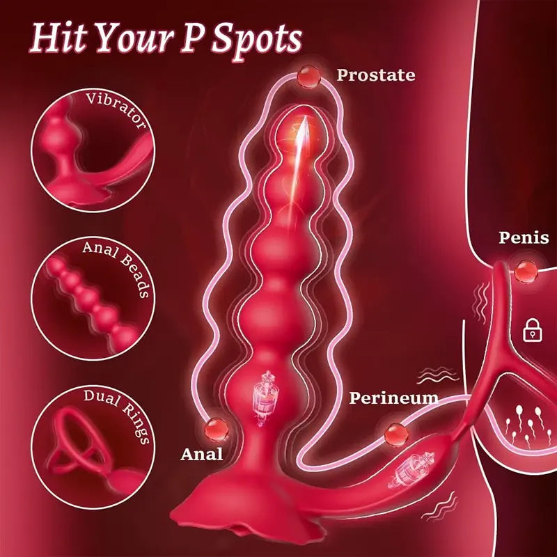 Rose Prostate Vibrator with Remote