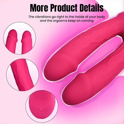 APP Controlled Double Vibrating Dildo for Vaginal &amp; Anal Stimulation