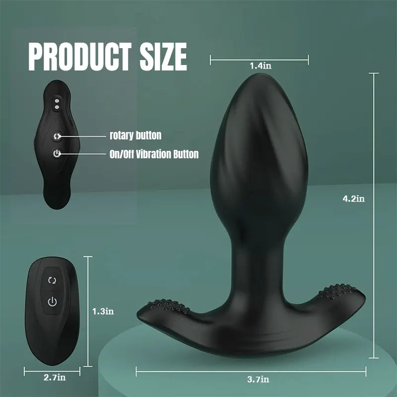 10-Mode Vibrating &amp; Rotating Anal Plug with Remote Control