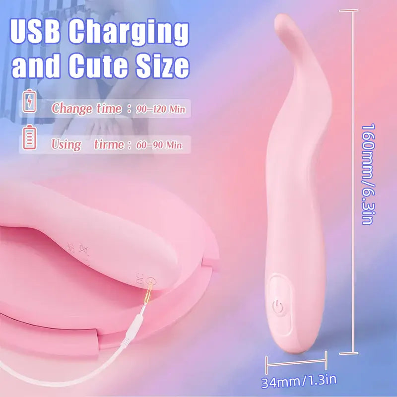 S-shaped precision head pink g-spot vibrator
