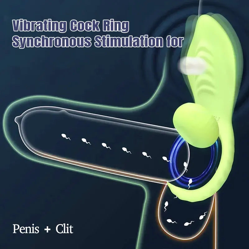 2-in-1 Remote Control Green Vibrating Couple&