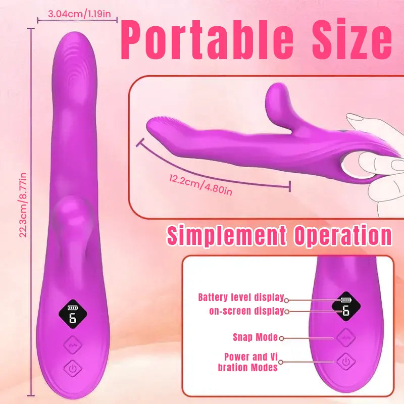 3-in-1 portable rabbit vibrator, cute purple appearance