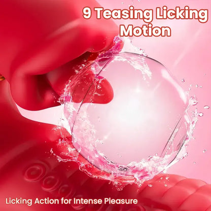 Rose tongue vibrator with nine modes and triple stimulation