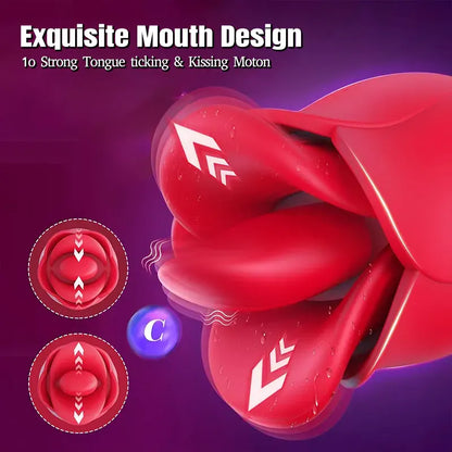 4 in 1 Rose Dildo Clitoral Vibrator