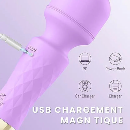 A cute wand vibrator with two vibrating ends