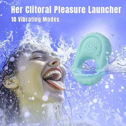 Liquid Silicone Soft Vibrating Cock Ring with Clitoral Stimulator