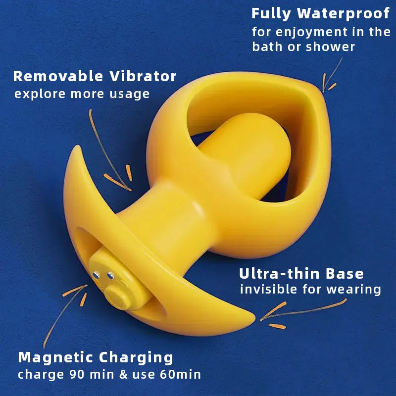 Hollow Vibrating Silicone Butt Plug Beginner-Friendly Anal Sex Toy