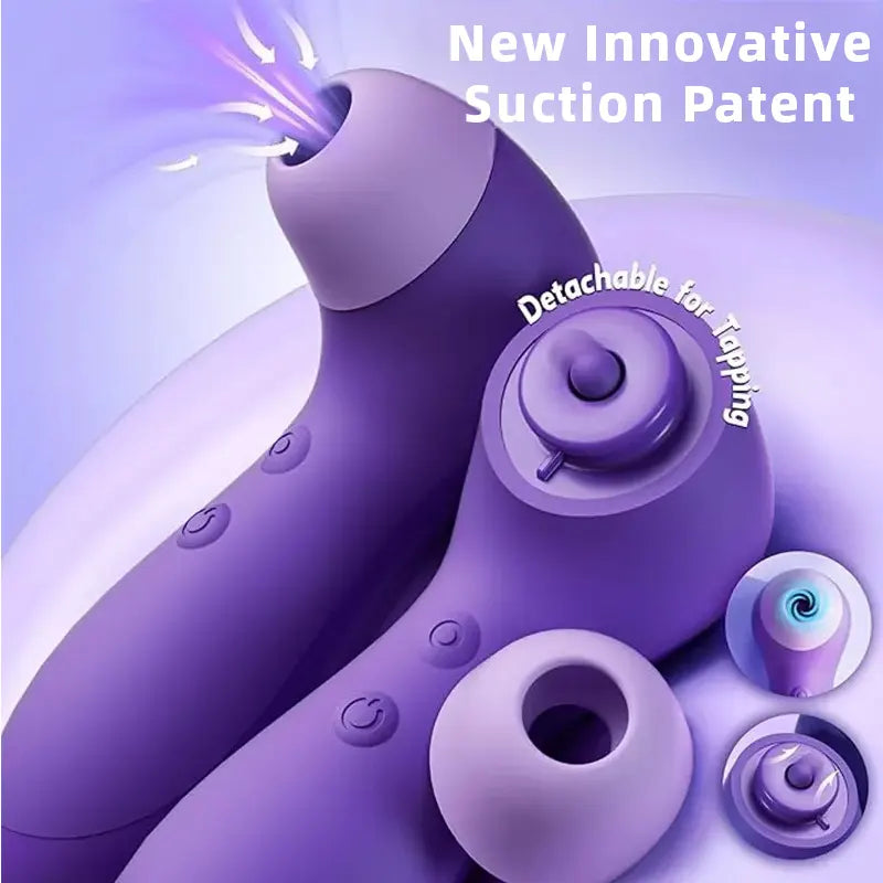 2-in-1 Mini Purple Sucking Vibrator