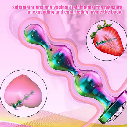 3-Piece Blue Gem Metal Anal Plug Set