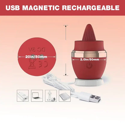 2-in-1 Rose Clitoral G-spot Licking Vibrator