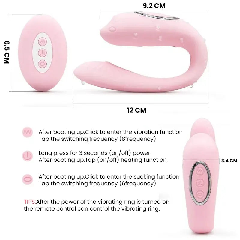 Pink double-headed sucking vibrator
