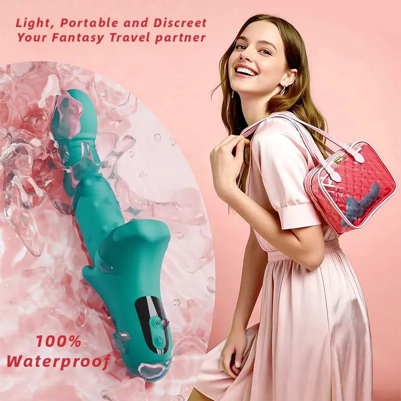 Dildo G-spot Vibrator Sex Toy for Women 9 Telescope Vibration Thrusts