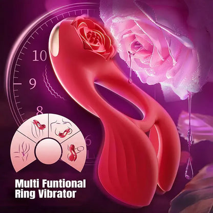 Rose Long Lasting Clitoral Stimulation Penis Ring