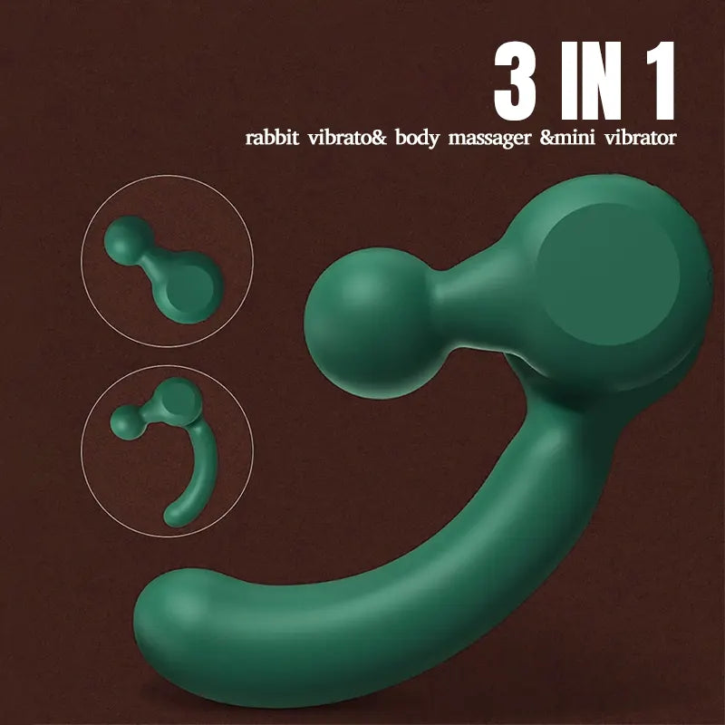 3-in-1 Multi-Function Vibrator with Rotating &amp; Thrusting Action