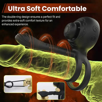 Flexible Cock Ring Vibrator for Couples &amp; Singles