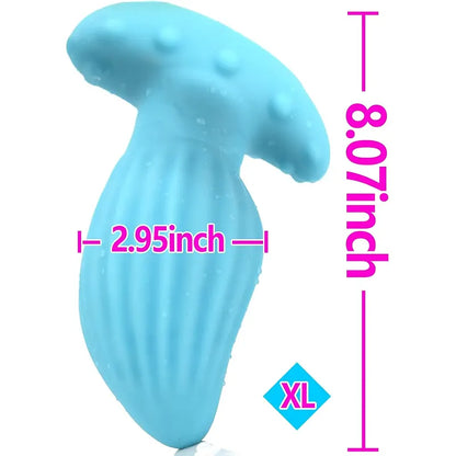 Blue Silicone T-Base Anal Plug