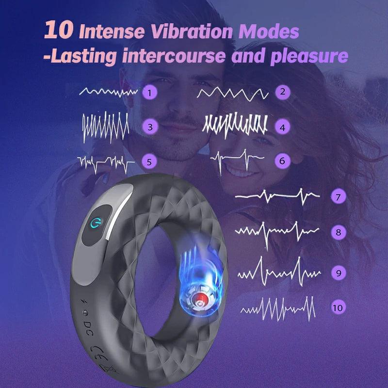 Rechargeable Silicone Vibrating Cock Ring - Inyarose