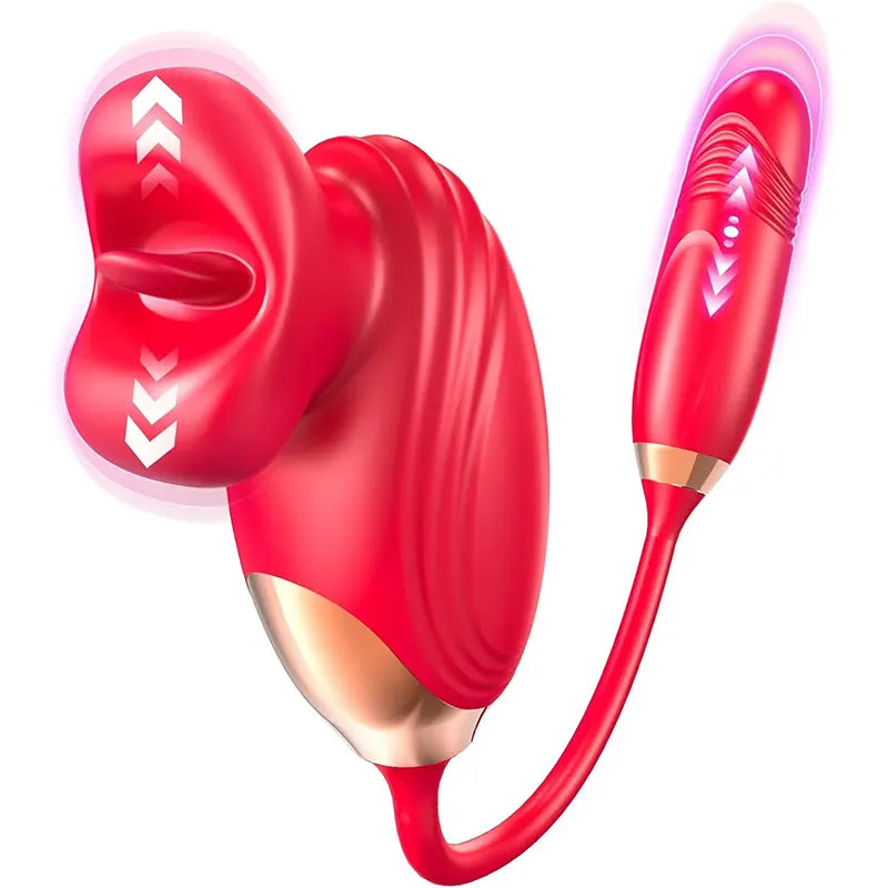 Rose Thrusting Tongue Licking Vibrator