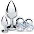 4-Piece White Jewel Anal Plug Set