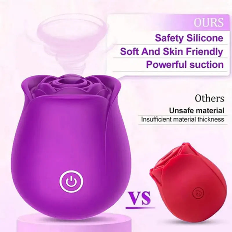 10 Suctions Purple Rose Clit Toy for Women