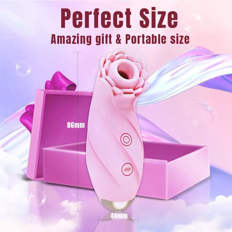 Rose Sucking Vibrating Head Precision Clitoral Stimulator