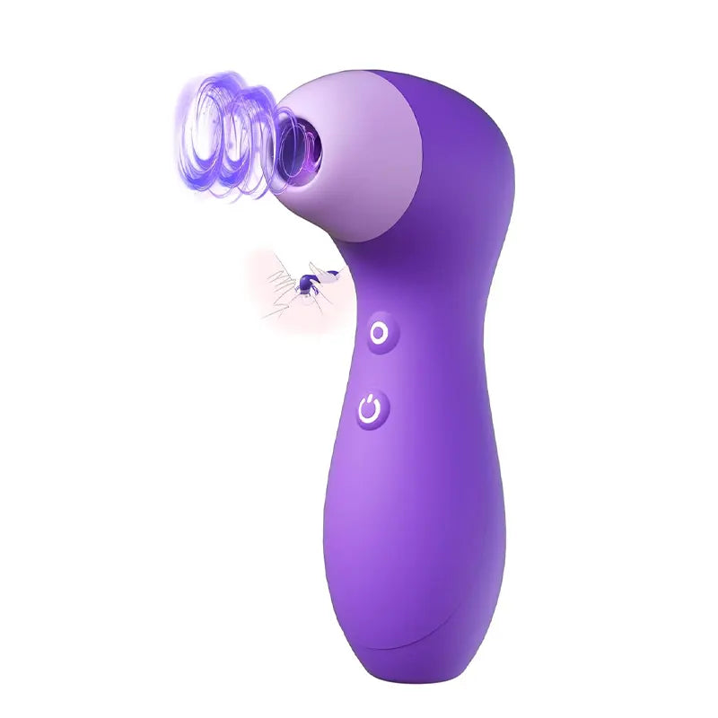 2-in-1 Mini Purple Sucking Vibrator