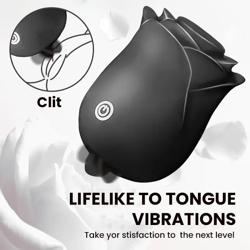 Rose Vibrator Toy with Tongue Clitoral Licking
