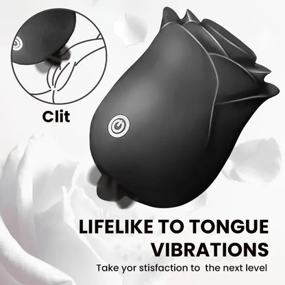 Rose Vibrator Toy with Tongue Clitoral Licking