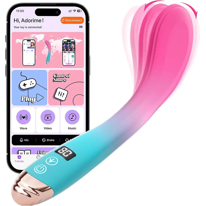 Female G-spot vibrator with 9 wiggling vibration modes