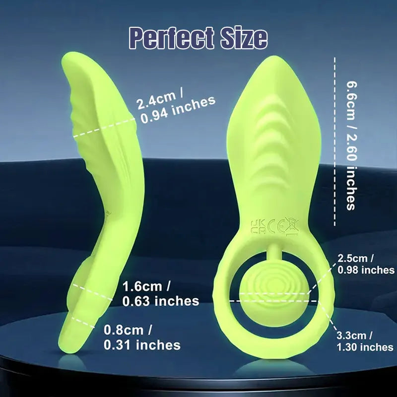 2-in-1 Remote Control Green Vibrating Couple&