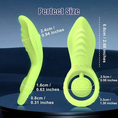 2-in-1 Remote Control Green Vibrating Couple&