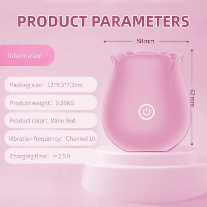 Pink Rose Toy with 10 Suction Modes