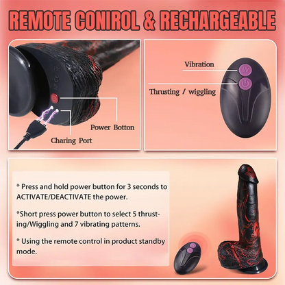 Lava Burst Thrusting Dildo Vibrator