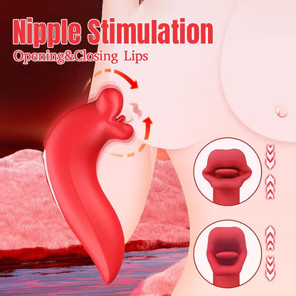 Double Red Lips Stimulation Vibrator