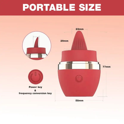 2-in-1 Rose Clitoral G-spot Licking Vibrator