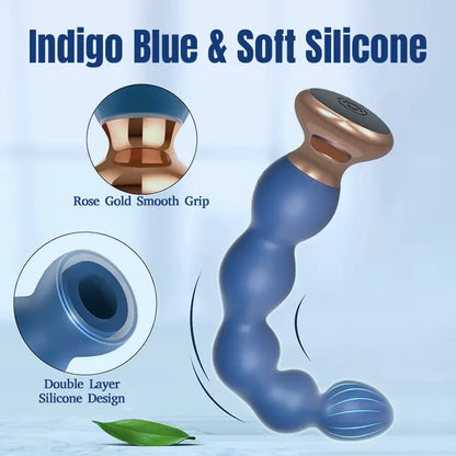 Indigo Dual-Layer Silicone Graduated Anal Plug