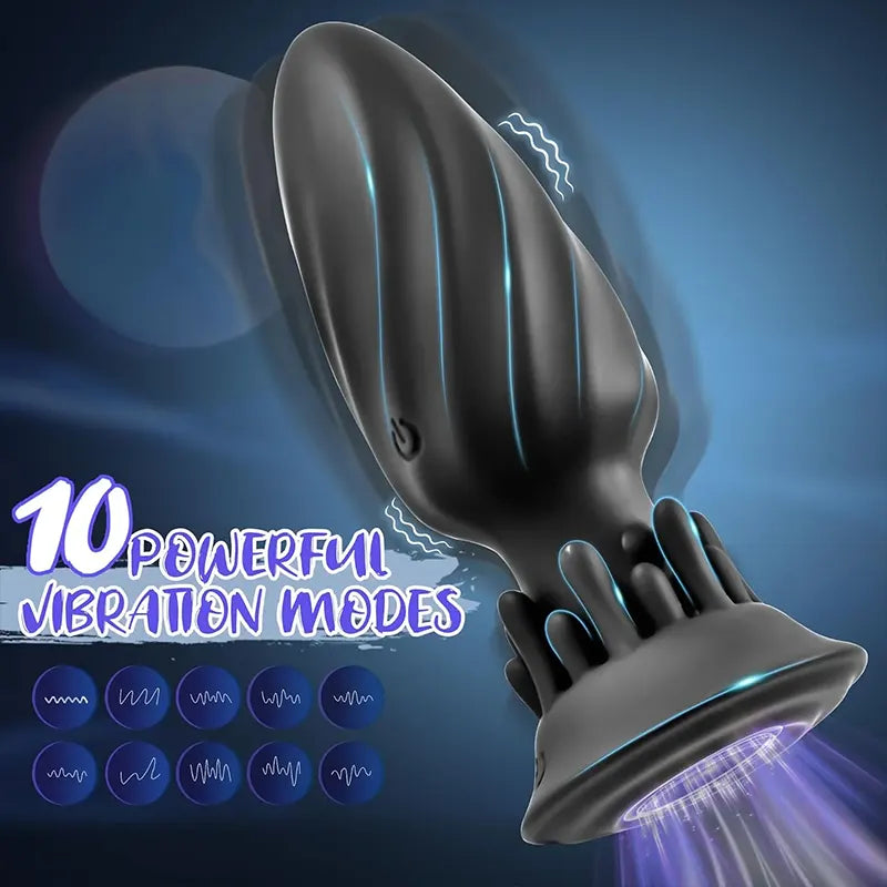 Rotating Vibrating Anal Plug with Remote