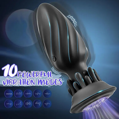Rotating Vibrating Anal Plug with Remote