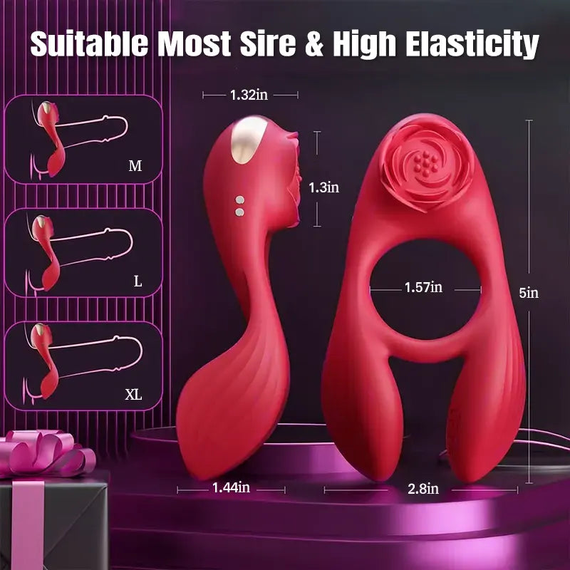 Rose Long Lasting Clitoral Stimulation Penis Ring
