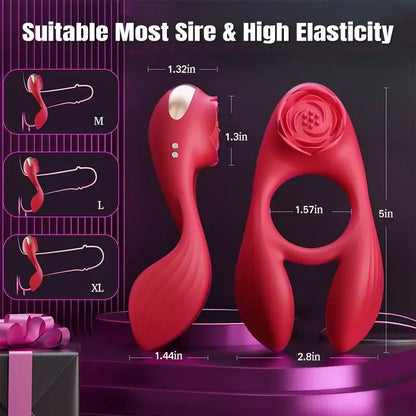 Rose Long Lasting Clitoral Stimulation Penis Ring
